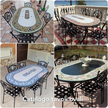 Catalogo tavoli in pietra lavica - Siad Ceramiche di Caltagirone